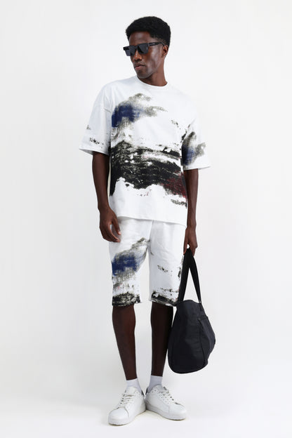 ABSTRACT PRINT OVERSIZED T-SHIRT