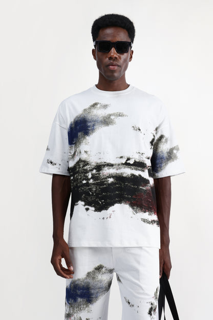 ABSTRACT PRINT OVERSIZED T-SHIRT