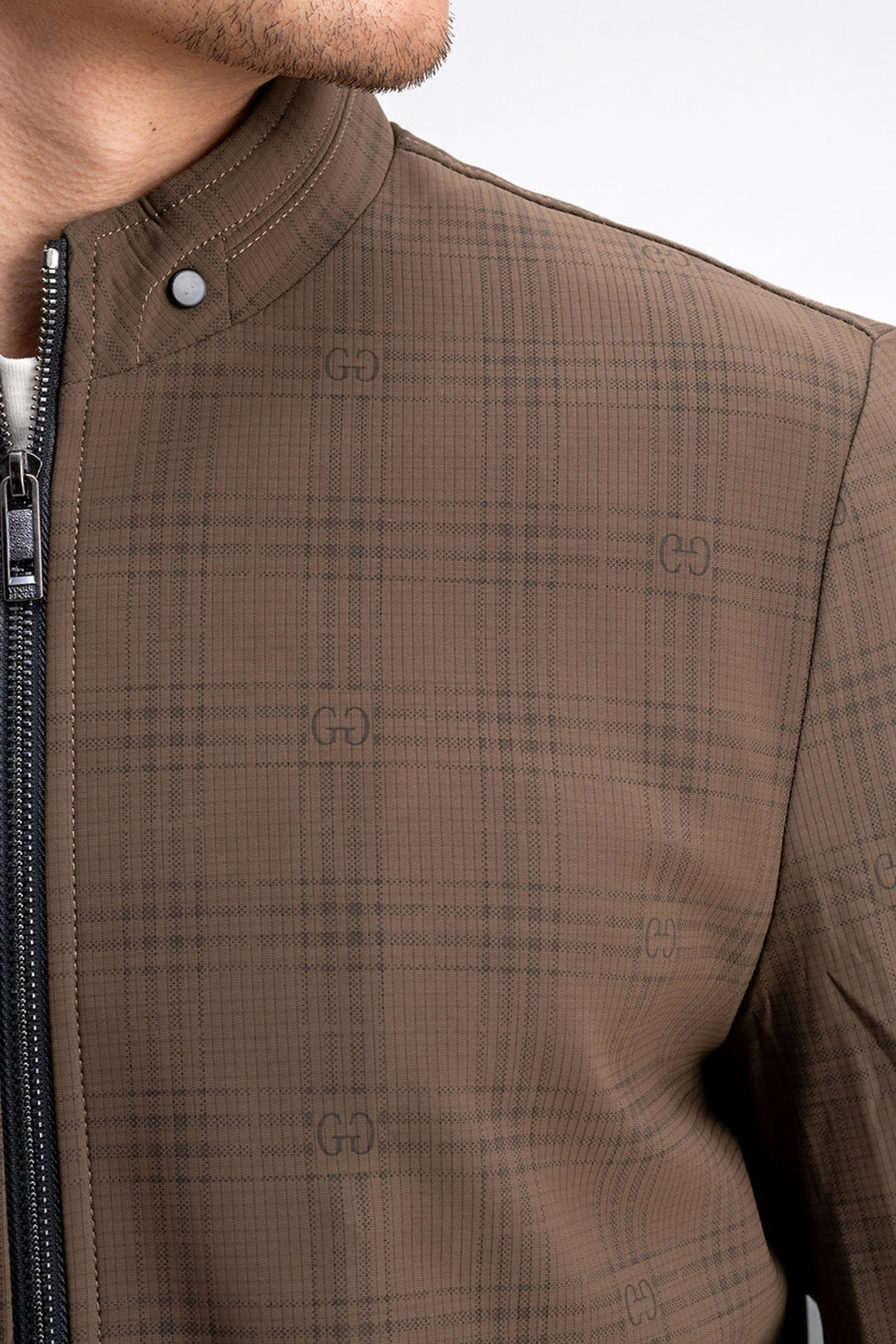 CHECKED MONOGRAM PRINTED JACKET