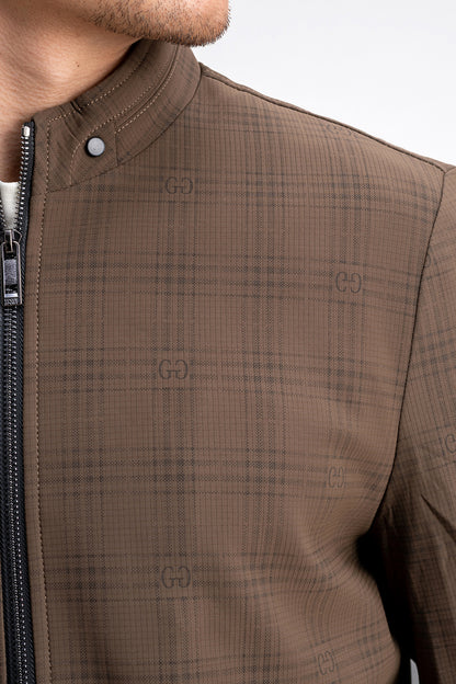CHECKED MONOGRAM PRINTED JACKET
