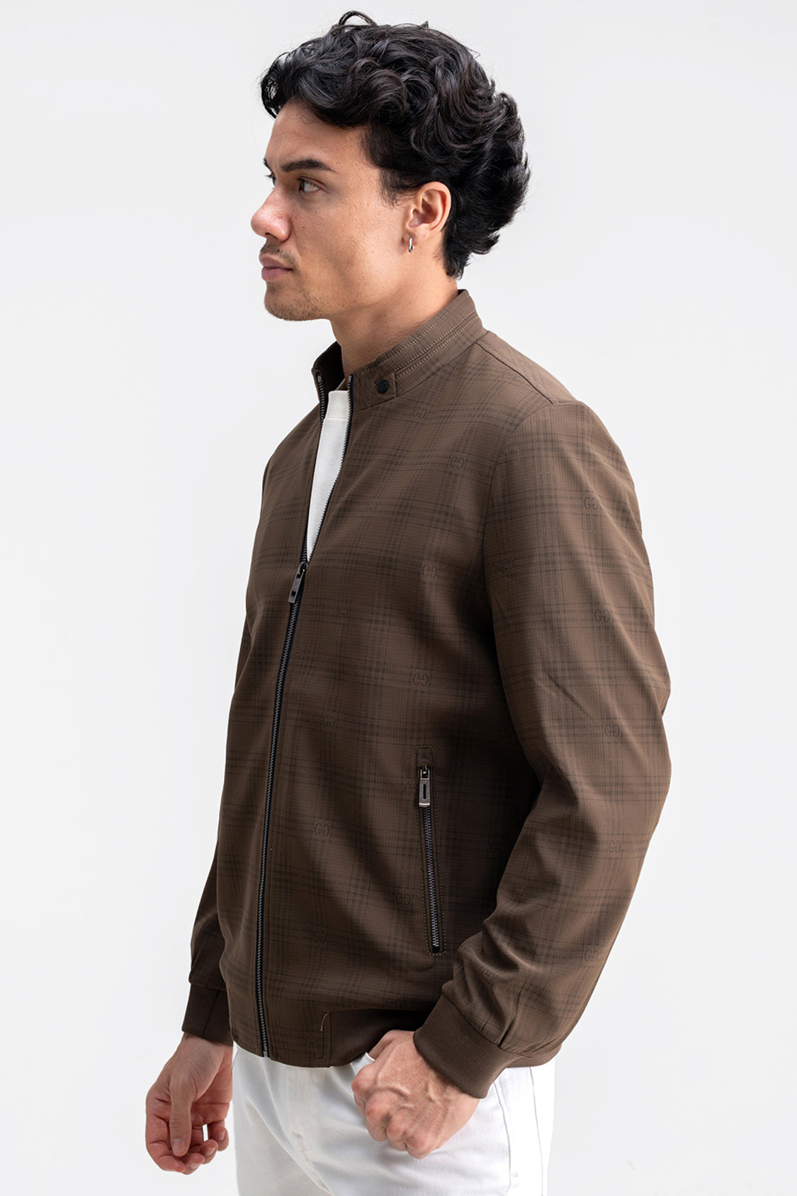 CHECKED MONOGRAM PRINTED JACKET