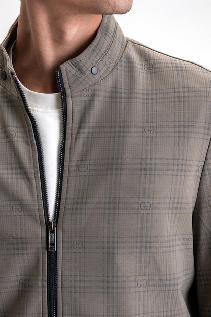 CHECKED MONOGRAM PRINTED JACKET