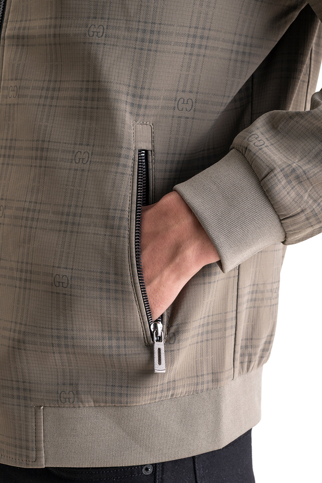 CHECKED MONOGRAM PRINTED JACKET