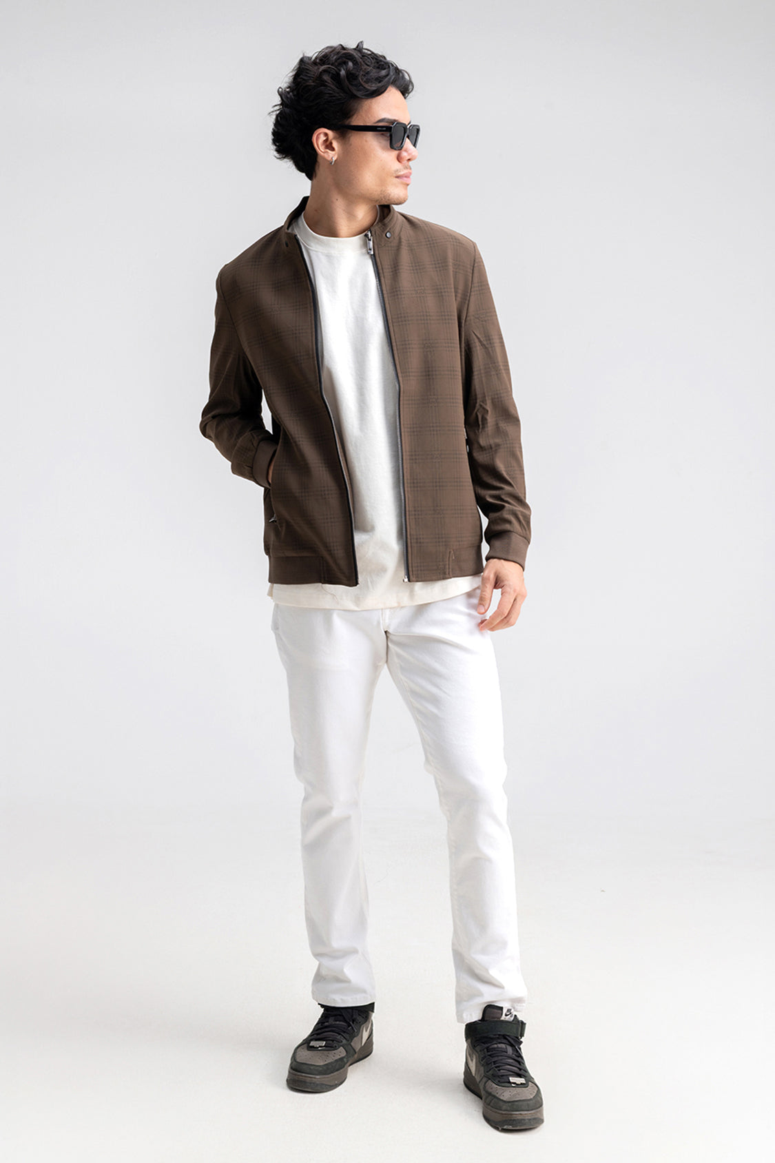 CHECKED MONOGRAM PRINTED JACKET