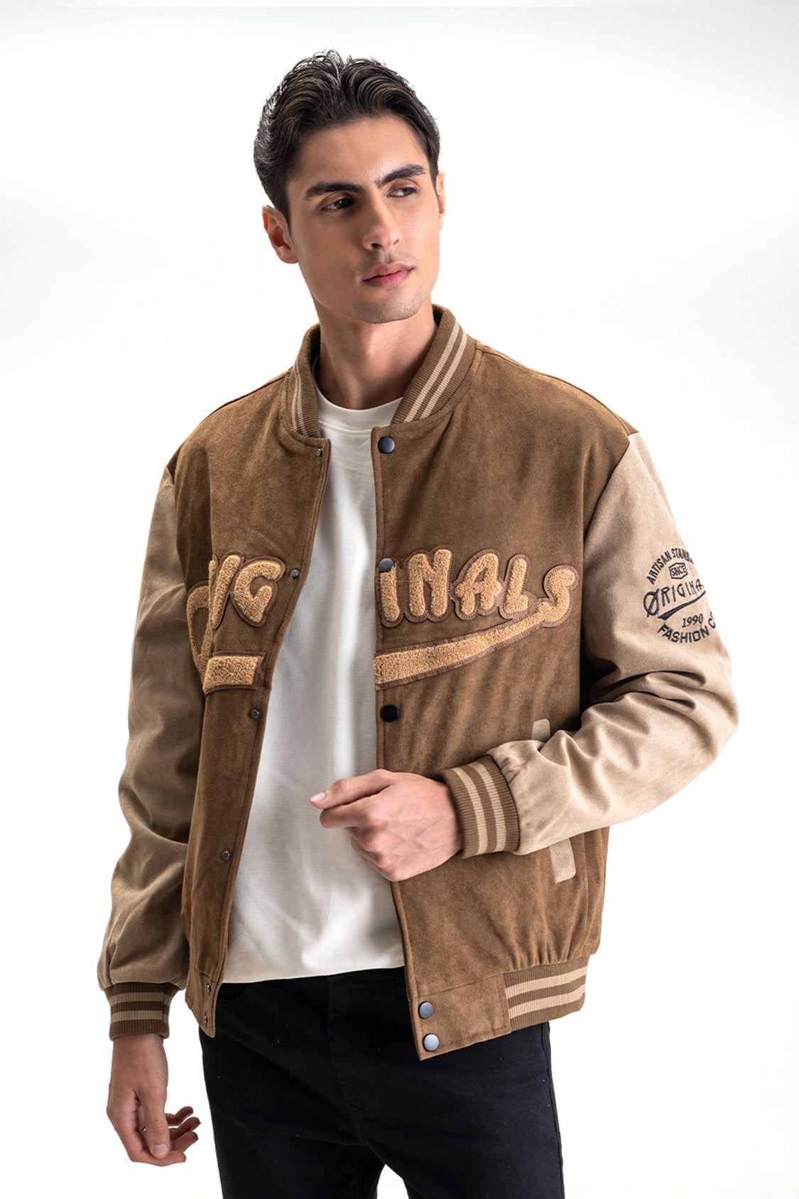 ジャケット・アウター REAL LEATHER SUEDE VARSITY JACKET Jacket – The Collection