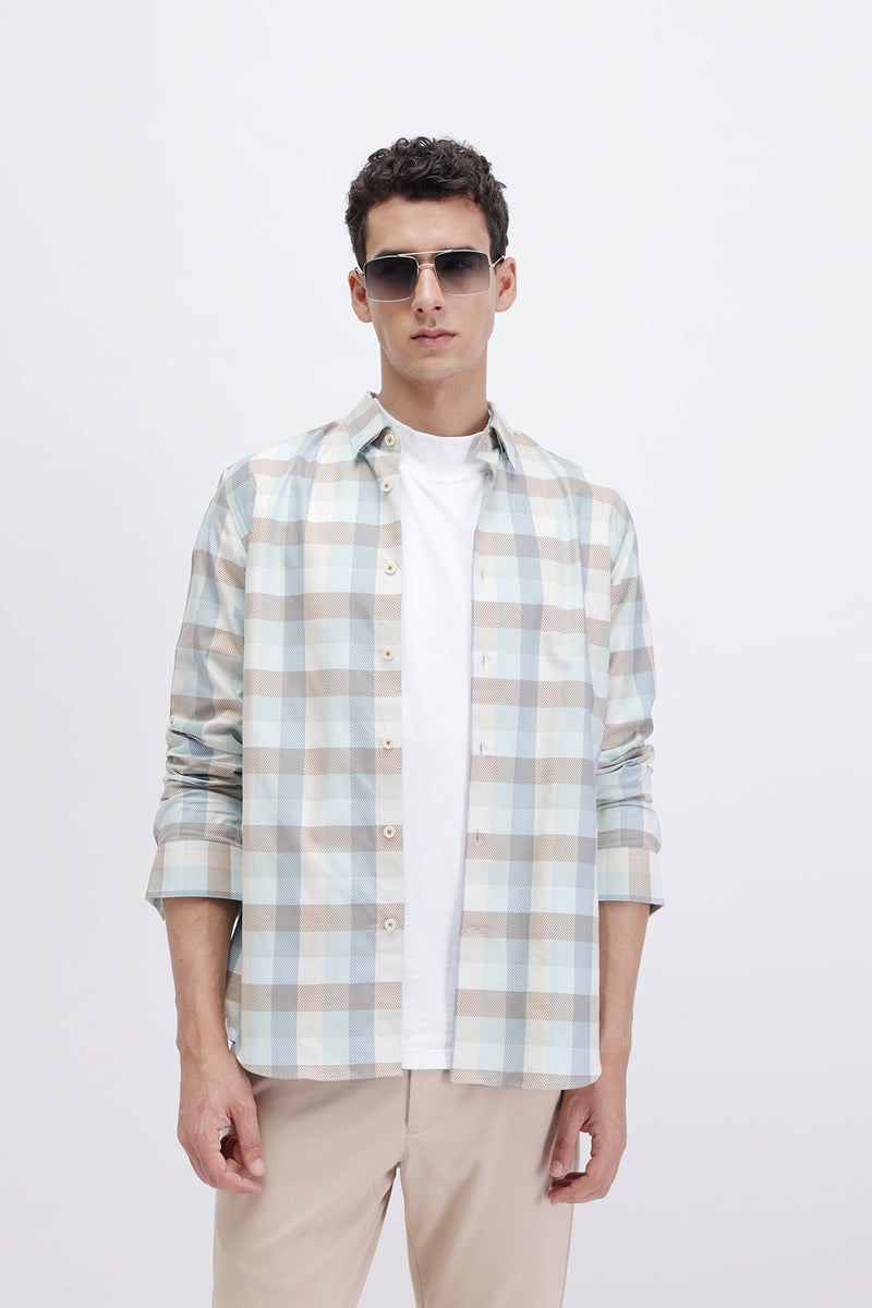 SLIM FIT CHECKERED SHIRT