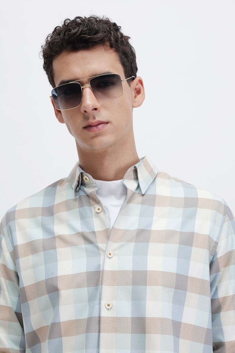 SLIM FIT CHECKERED SHIRT