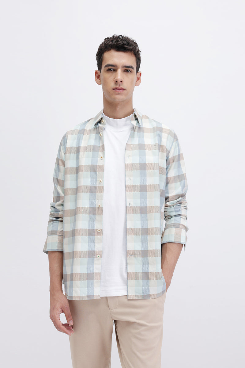 SLIM FIT CHECKERED SHIRT