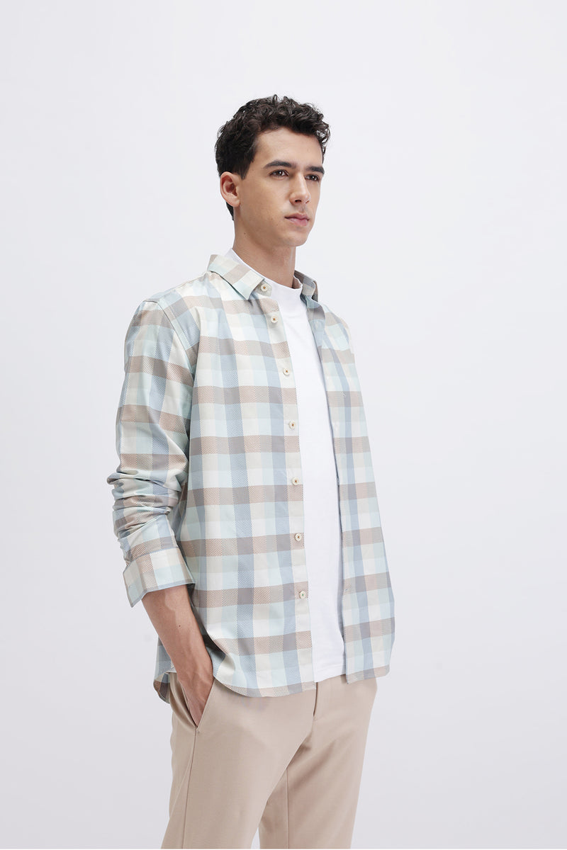 SLIM FIT CHECKERED SHIRT
