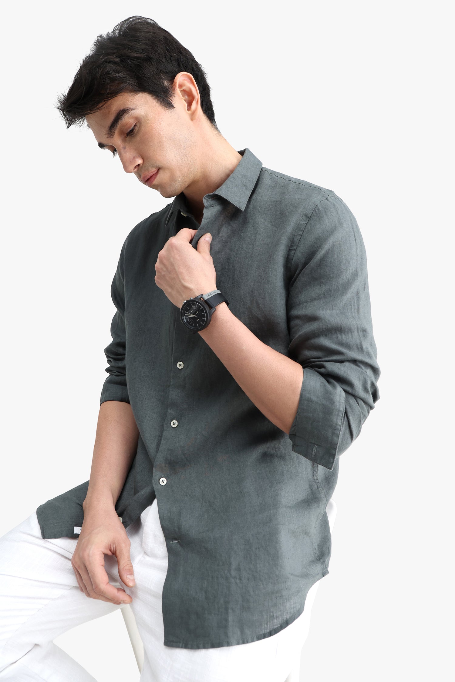 100% PURE LINEN FULL SLEEVE SHIRT