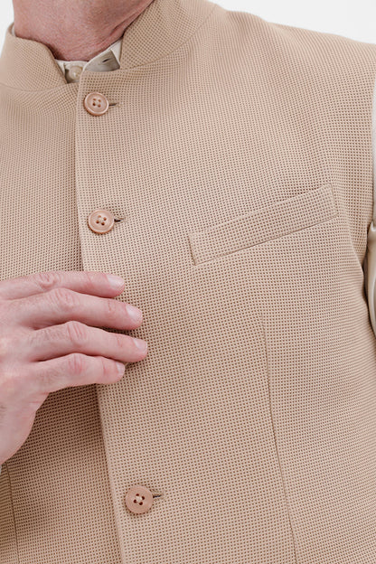 BEIGE STRETCH WAISTCOAT