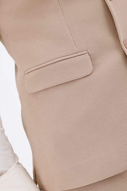 BEIGE STRETCH WAISTCOAT