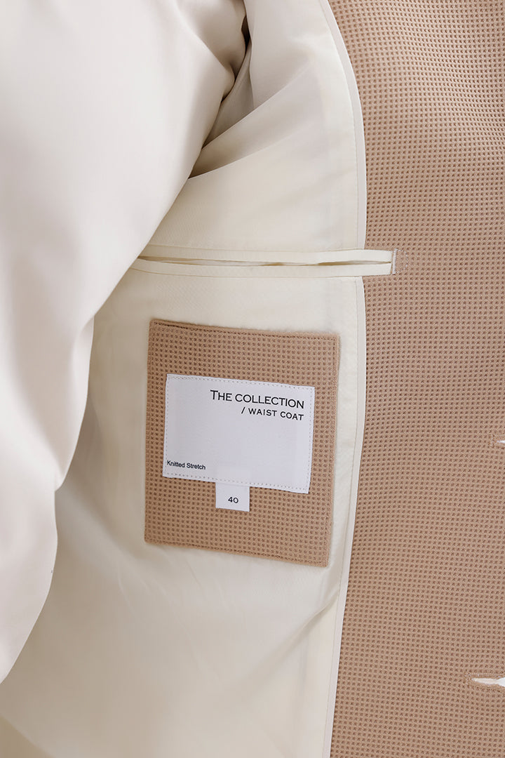 BEIGE STRETCH WAISTCOAT