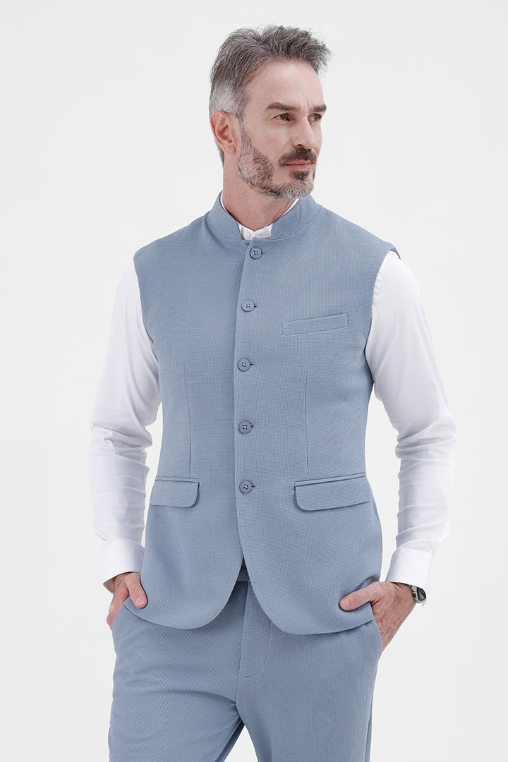 SKY BLUE STRETCH WAISTCOAT
