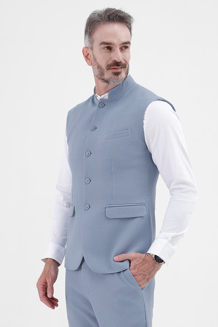 SKY BLUE STRETCH WAISTCOAT