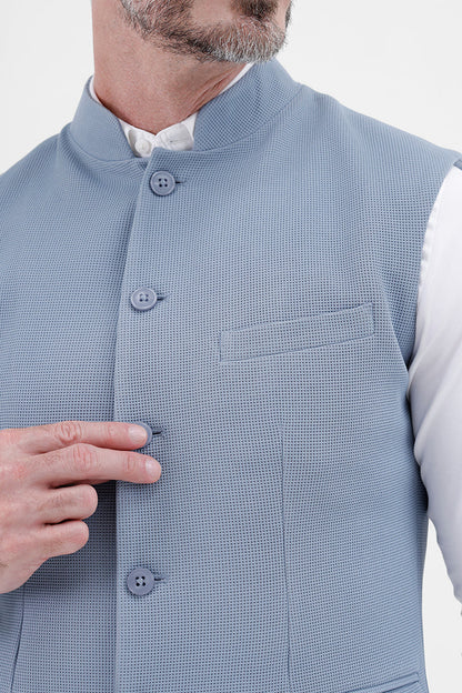 SKY BLUE STRETCH WAISTCOAT
