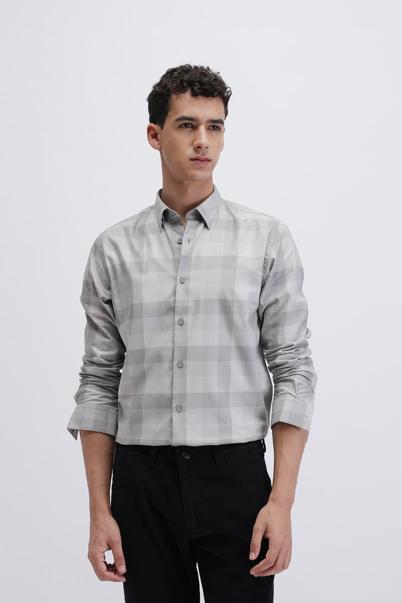 CHECKED TEXTURED SHIRT