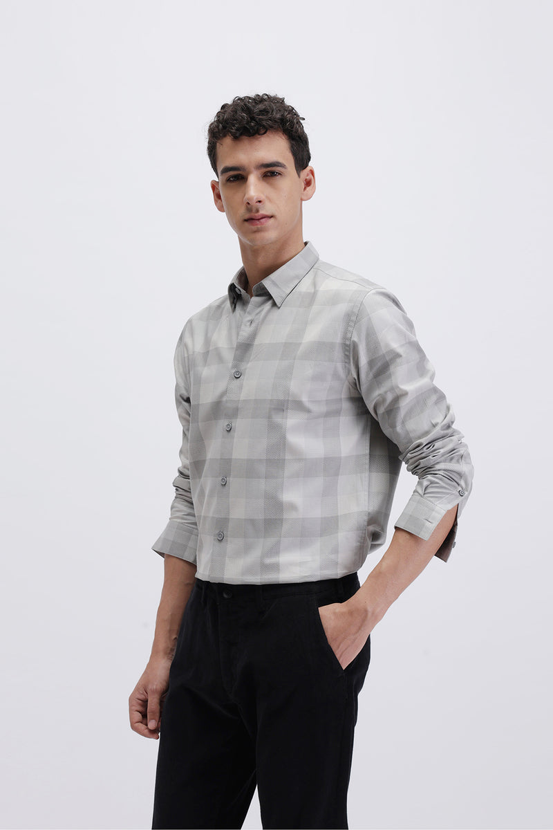 CHECKED TEXTURED SHIRT