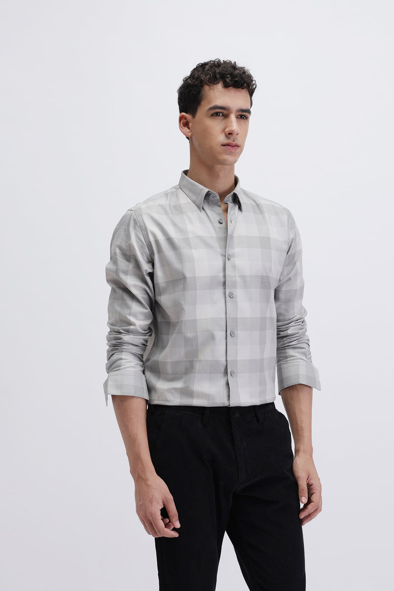 CHECKED TEXTURED SHIRT