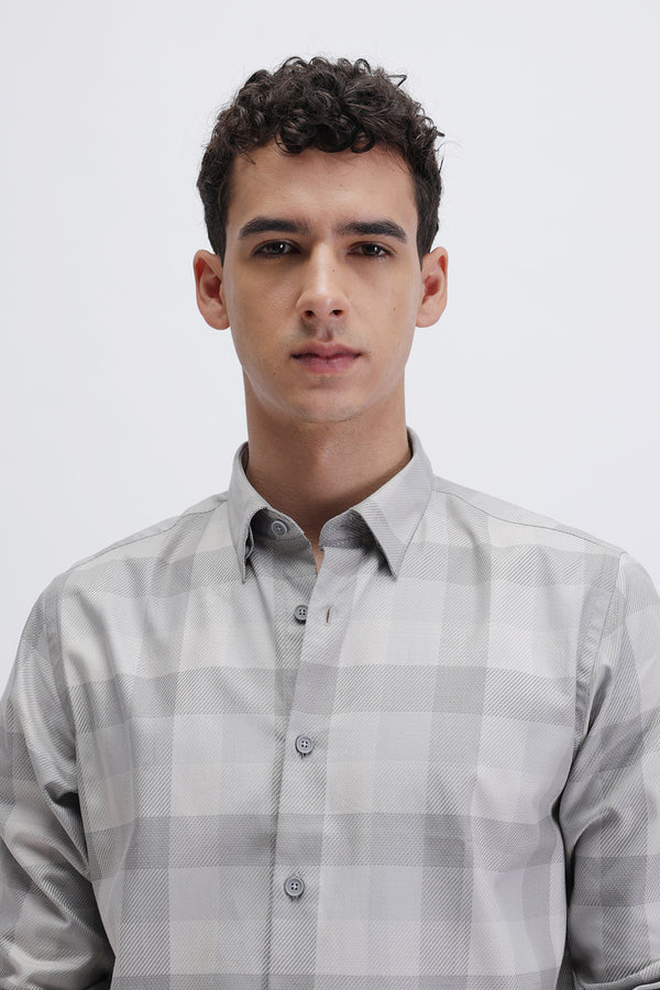 CHECKED TEXTURED SHIRT