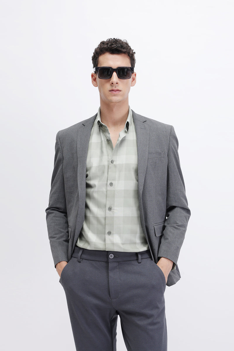 CHECKED TEXTURED SHIRT