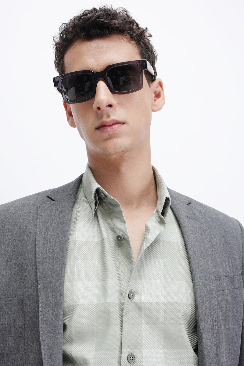 CHECKED TEXTURED SHIRT