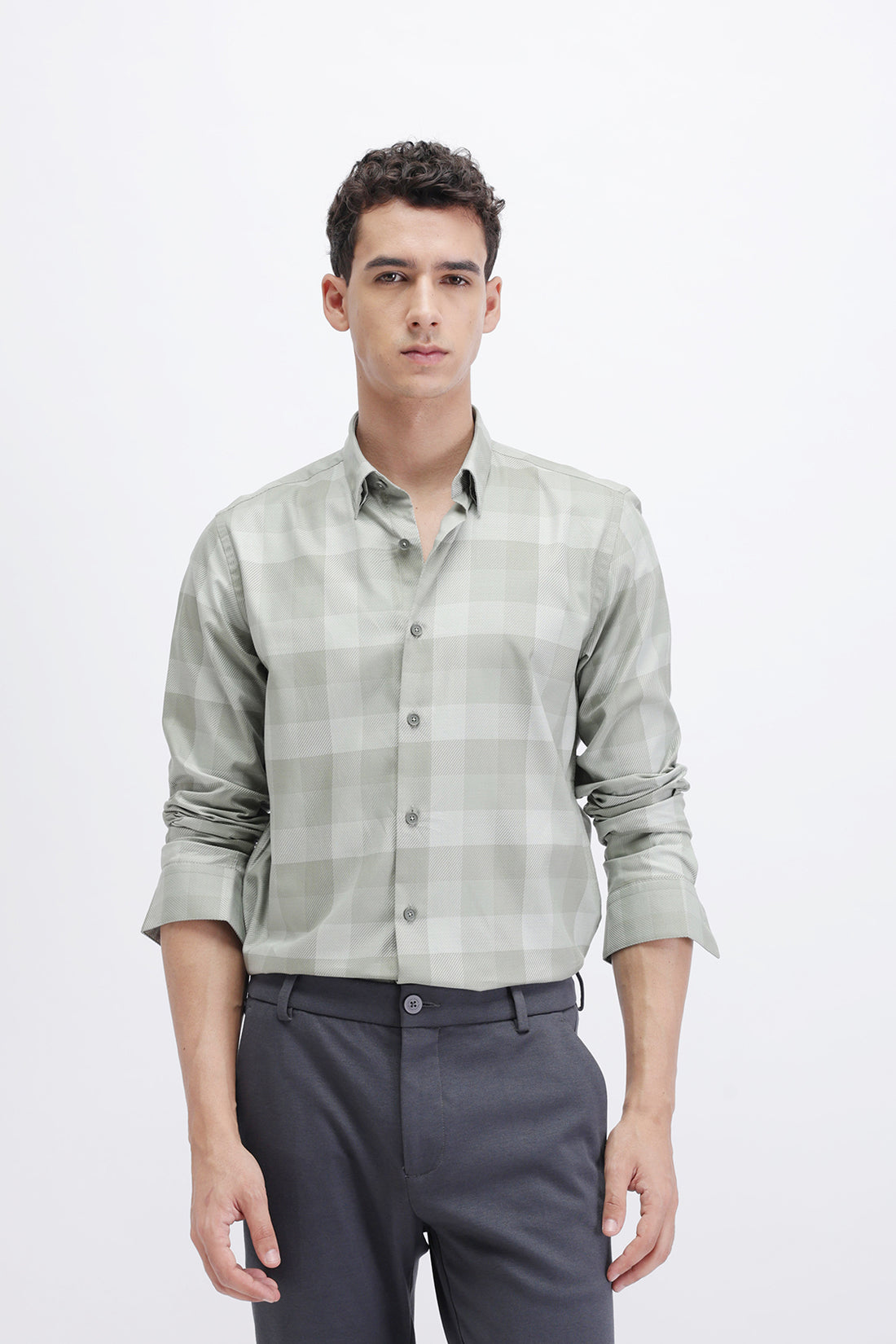 CHECKED TEXTURED SHIRT