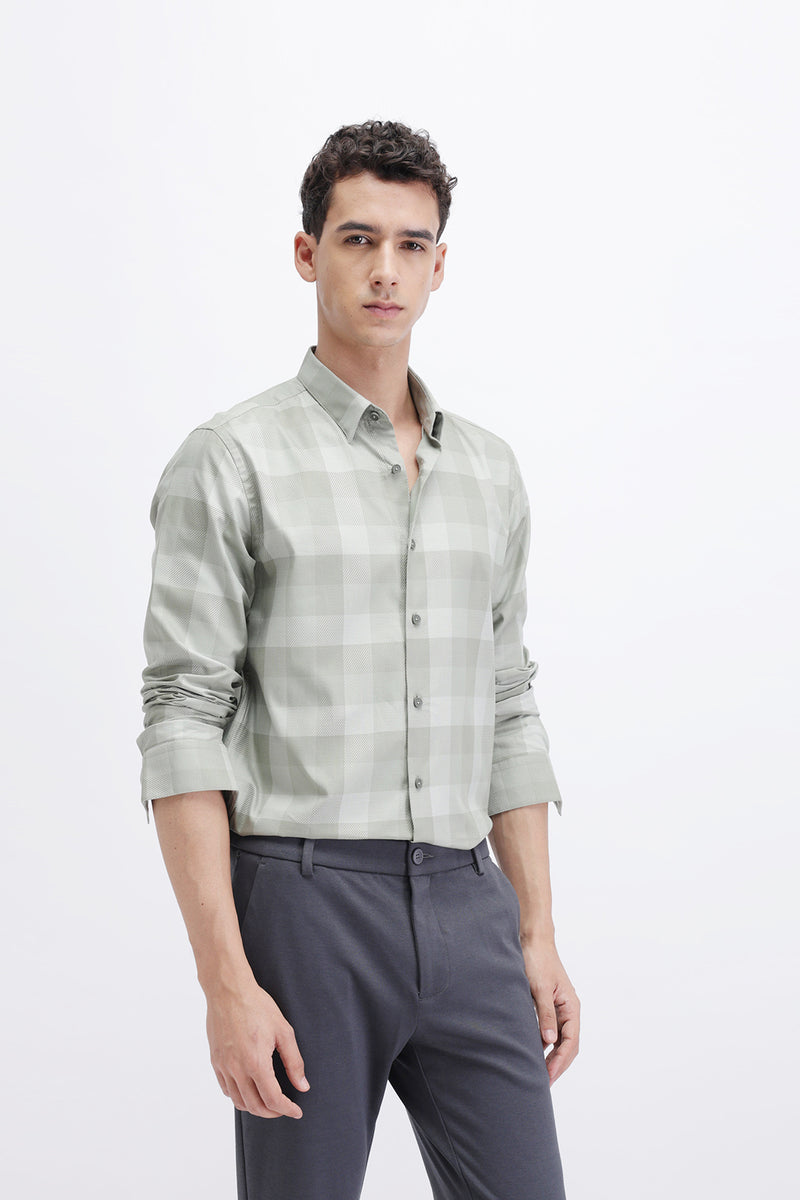 CHECKED TEXTURED SHIRT