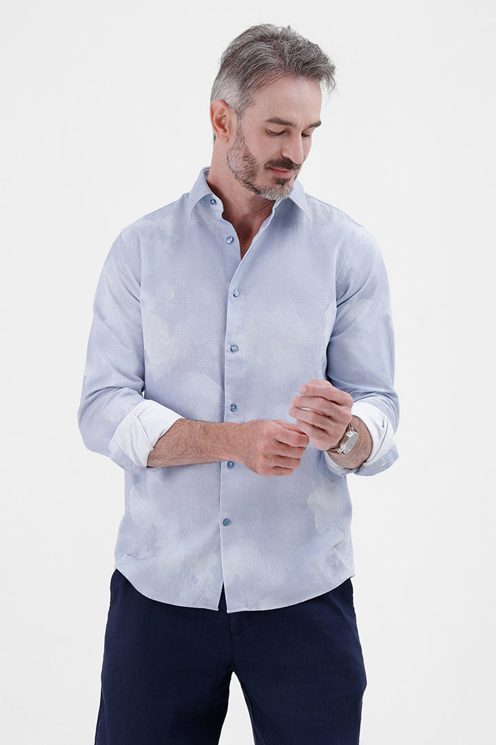 CLOUD COTTON LINEN PRINT SHIRT