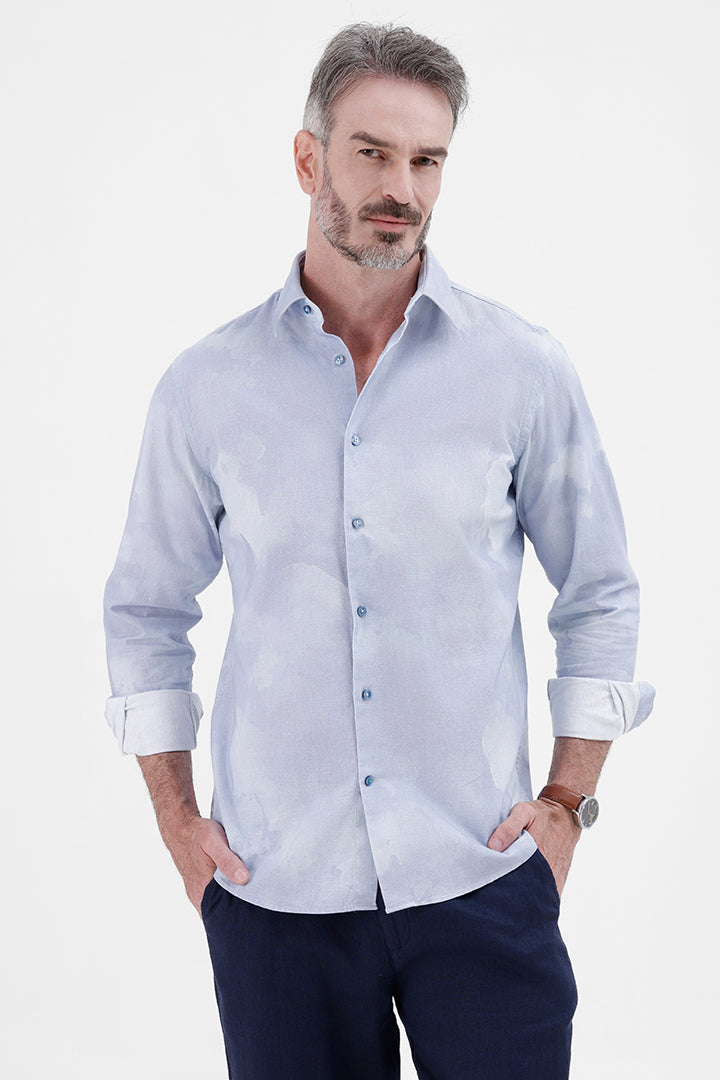 CLOUD COTTON LINEN PRINT SHIRT