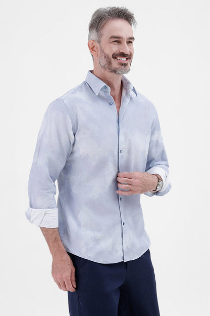 CLOUD COTTON LINEN PRINT SHIRT