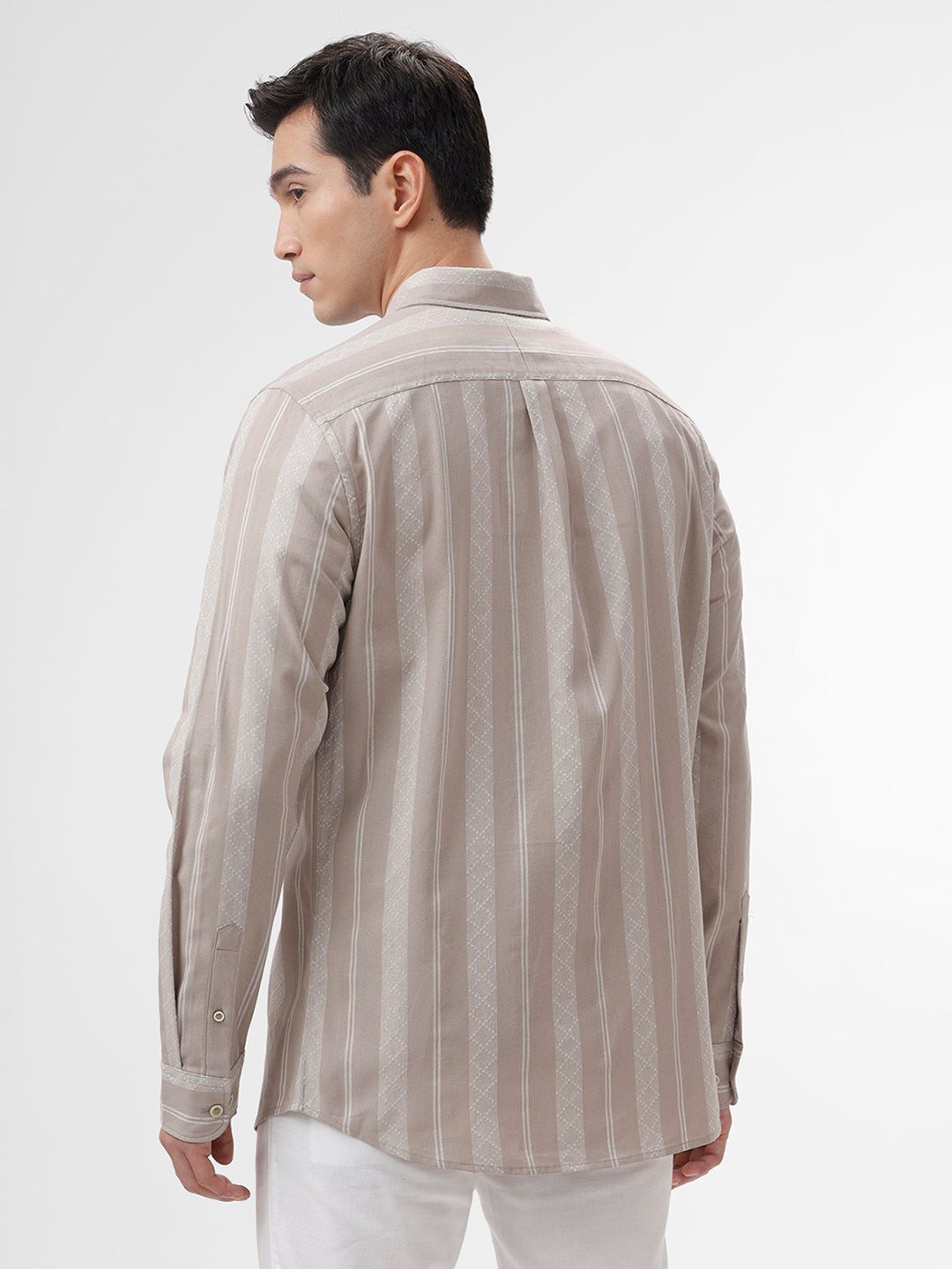 Men's Milo Casual Shirt with Grey & White Design