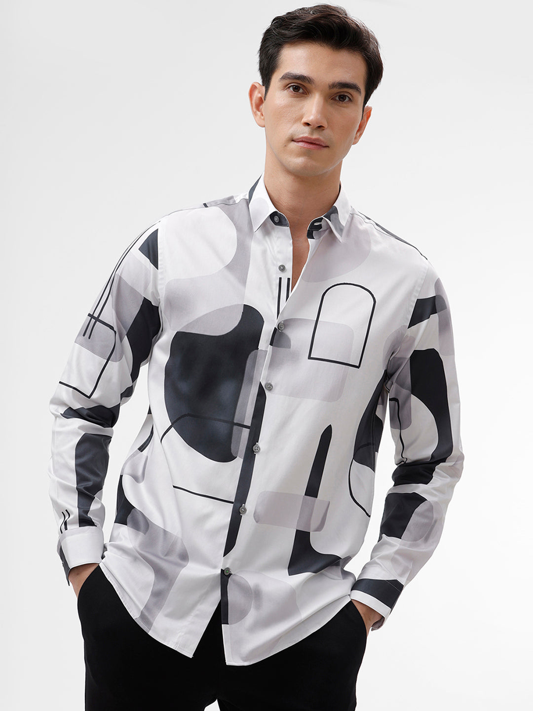 The Collection Men's CONTRAST White Casual Shirt