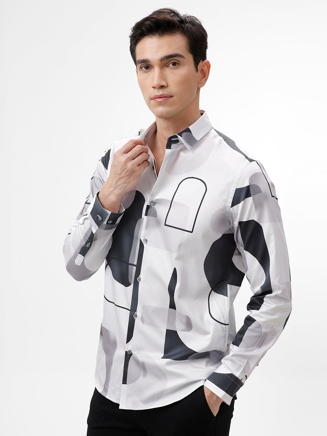 The Collection Men's CONTRAST White Casual Shirt