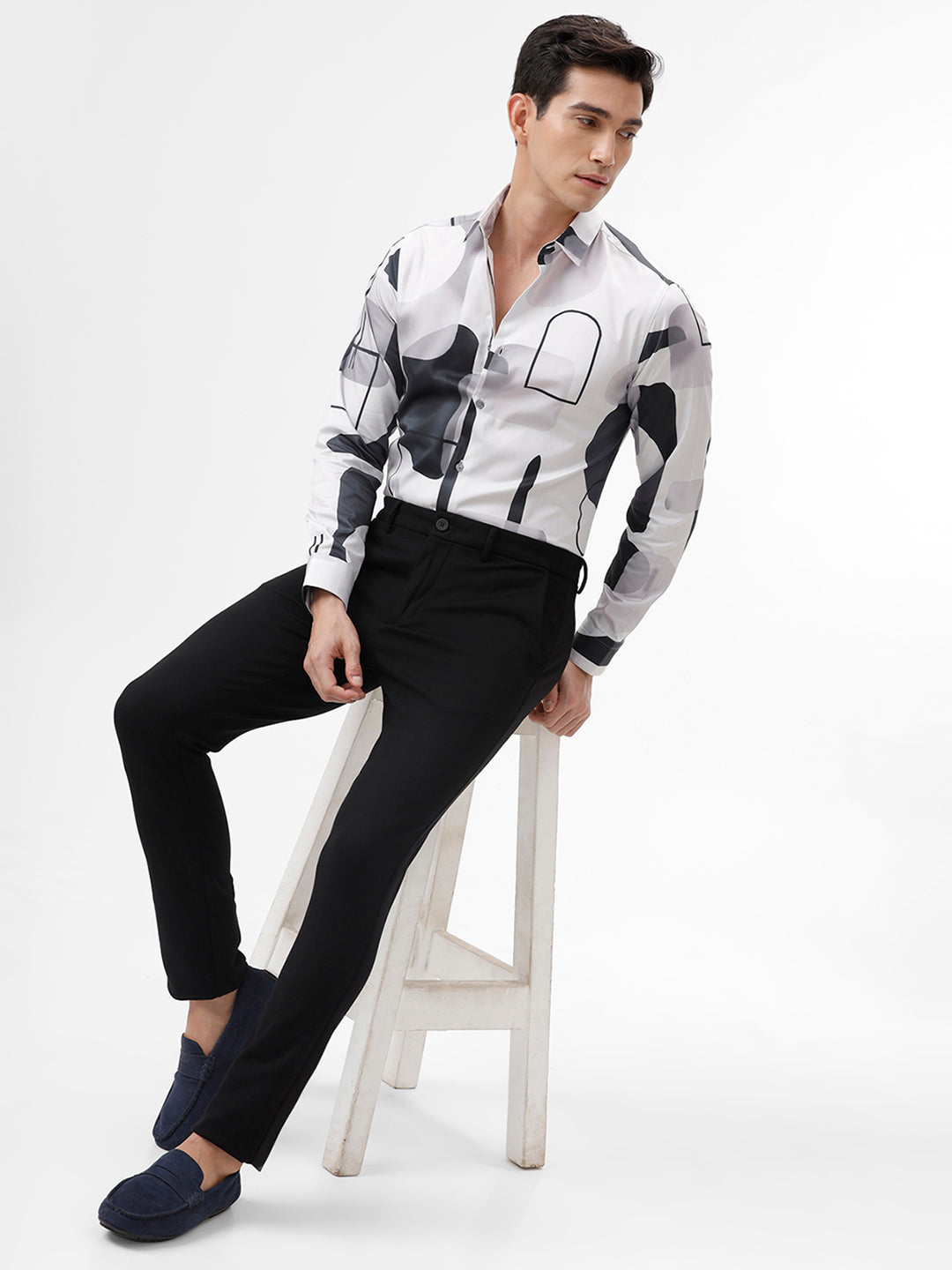 The Collection Men's CONTRAST White Casual Shirt