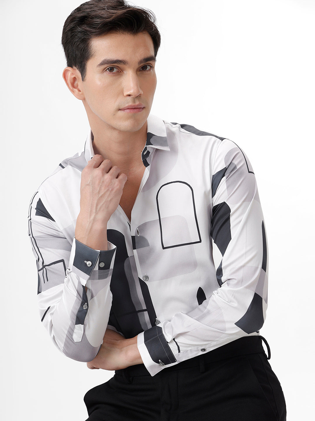 The Collection Men's CONTRAST White Casual Shirt