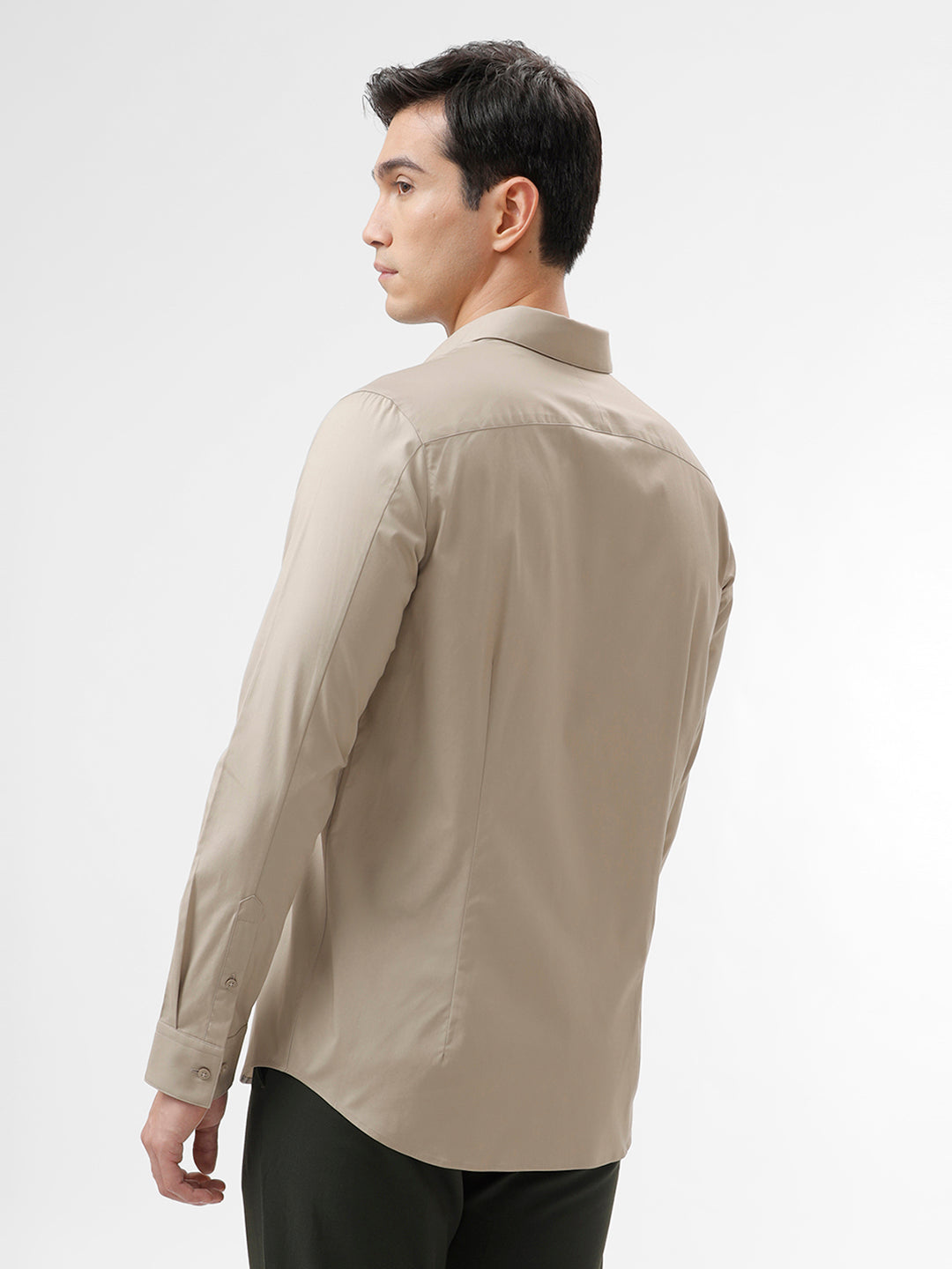 Powell Simply Taupe Slim Fit Cotton Shirt