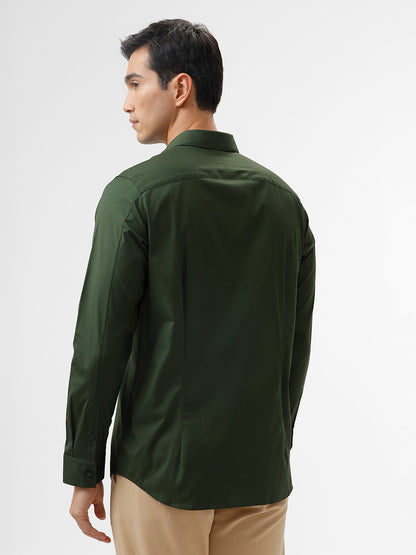 Powell Kombu Green Slim Fit Cotton Shirt