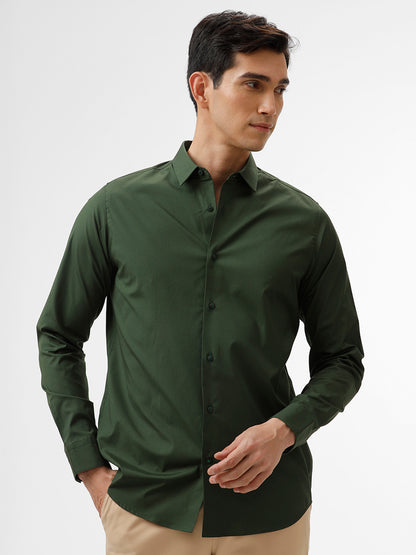 Powell Kombu Green Slim Fit Cotton Shirt