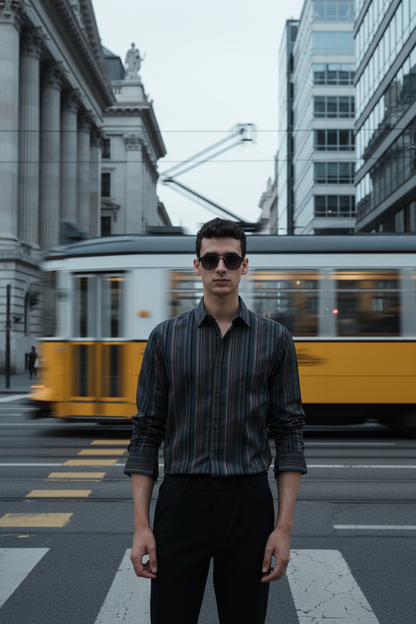 MULTI COLORED STRIPED SHIRT