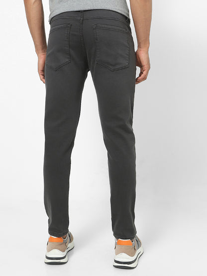 Men Slim Mid Rise Grey Jeans