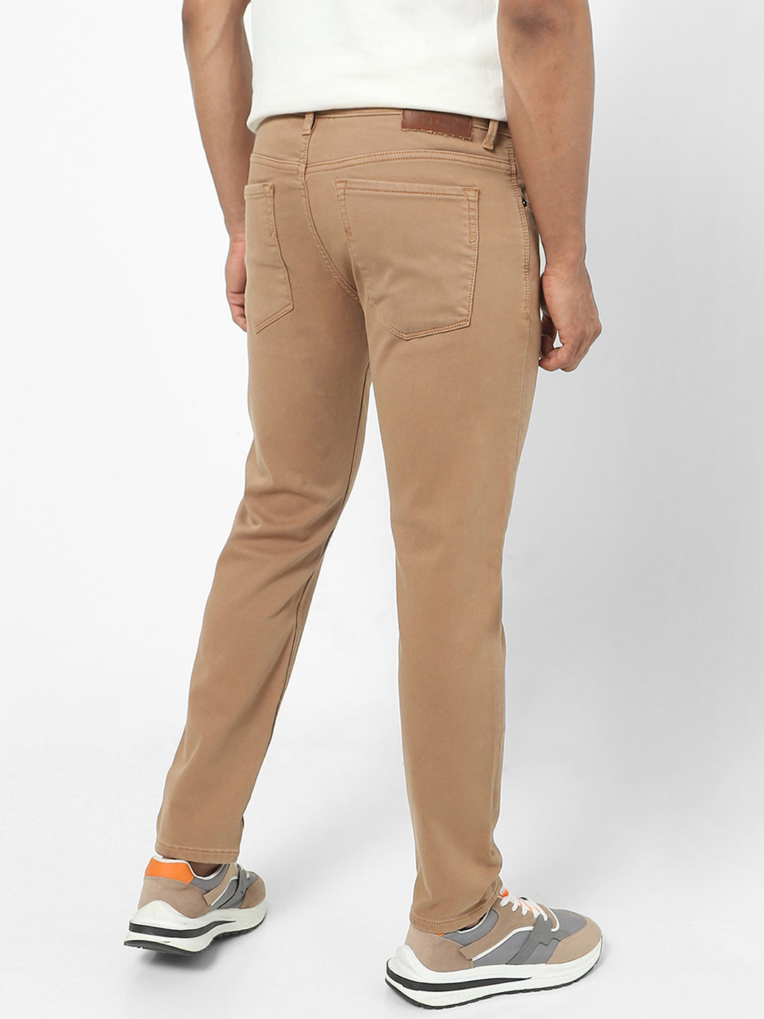 Men Slim Mid Rise Brown Jeans