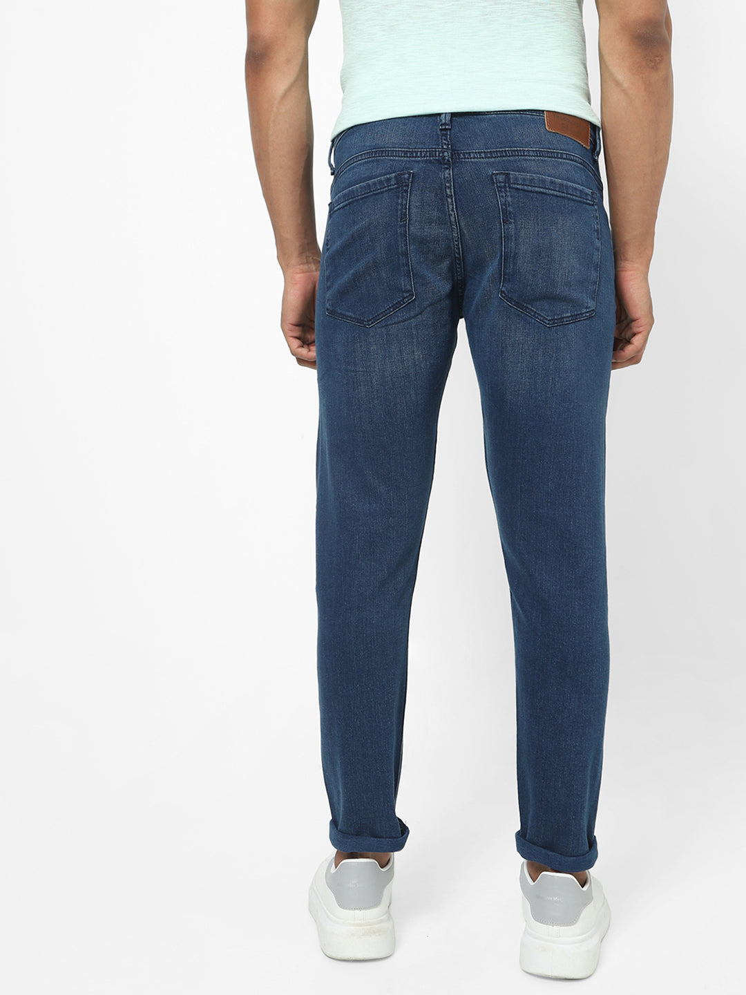 Men Slim Mid Rise Light Blue Jeans