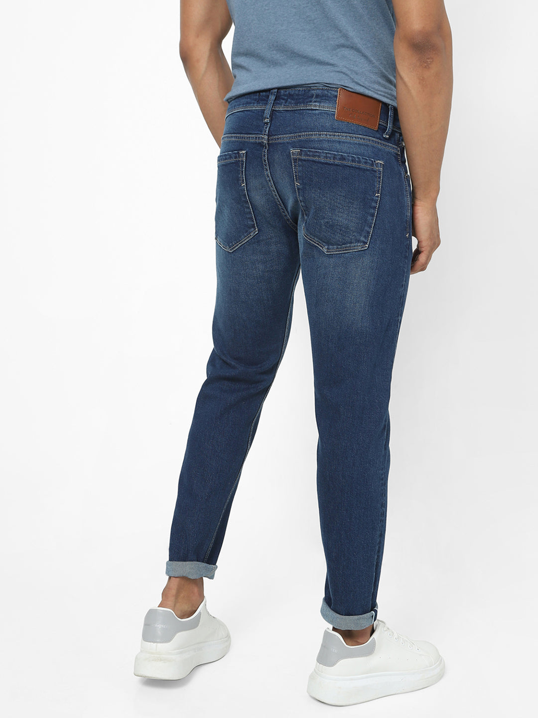 Men Slim Mid Rise Light Blue Jeans