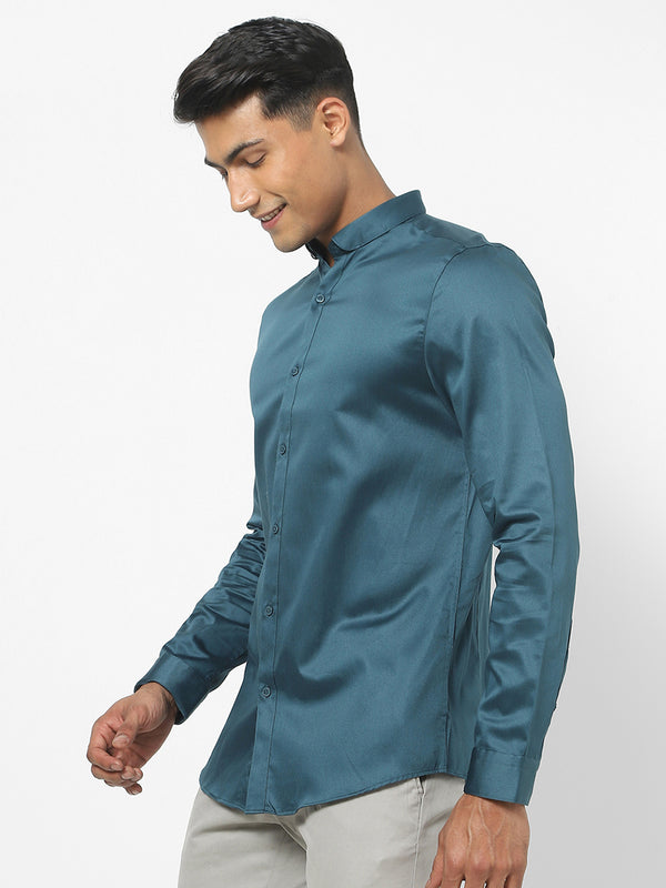 Men's Air Force Blue Satin Stretch Shirt