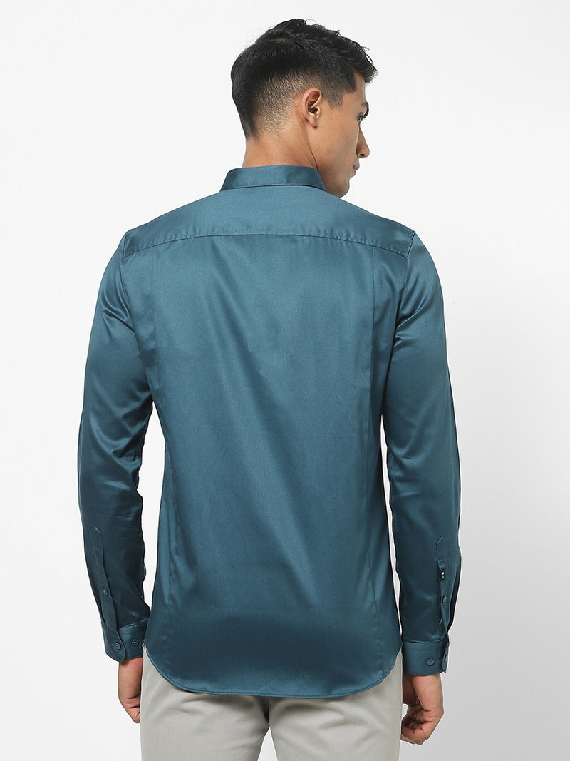 Men's Air Force Blue Satin Stretch Shirt