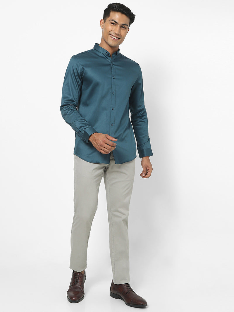 Men's Air Force Blue Satin Stretch Shirt