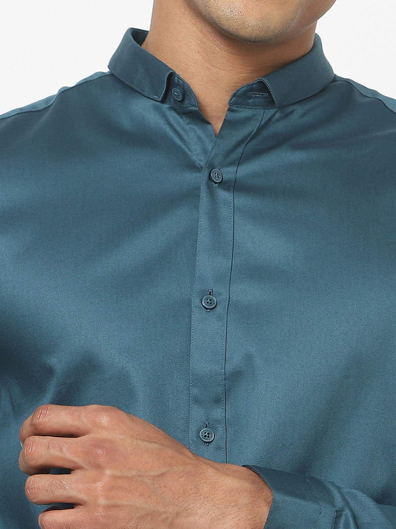 Men's Air Force Blue Satin Stretch Shirt