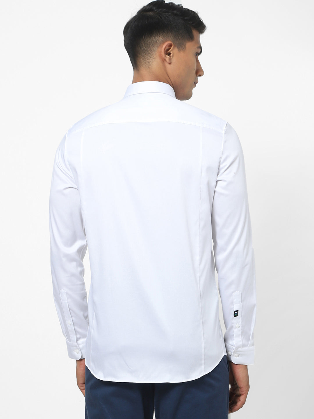 Men's White Satin Stretch Shirt