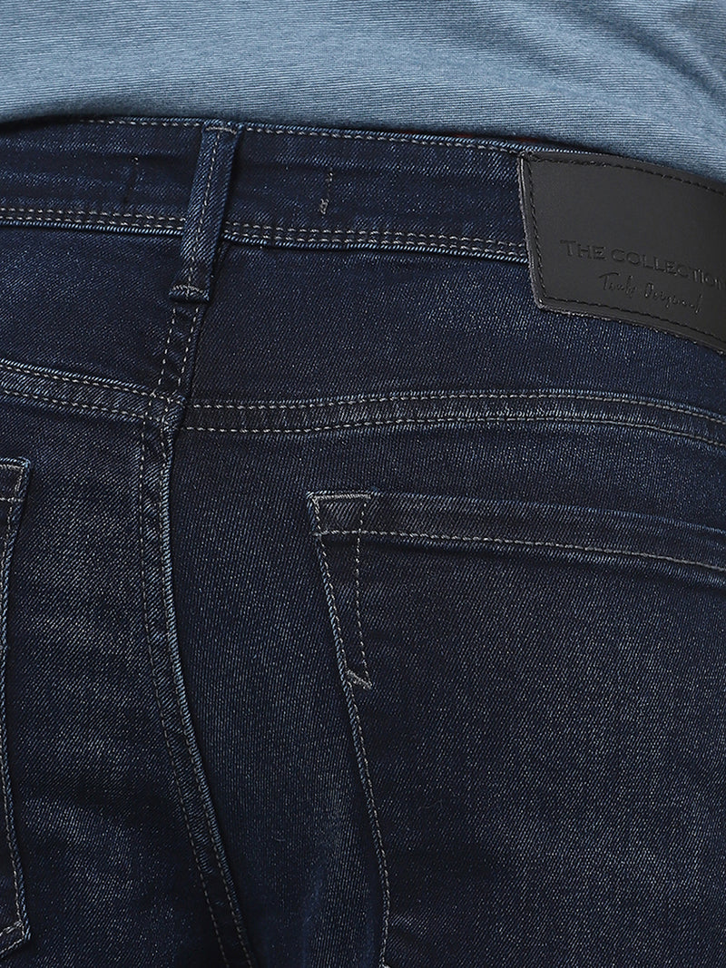 Men Slim Mid Rise Blue Jeans